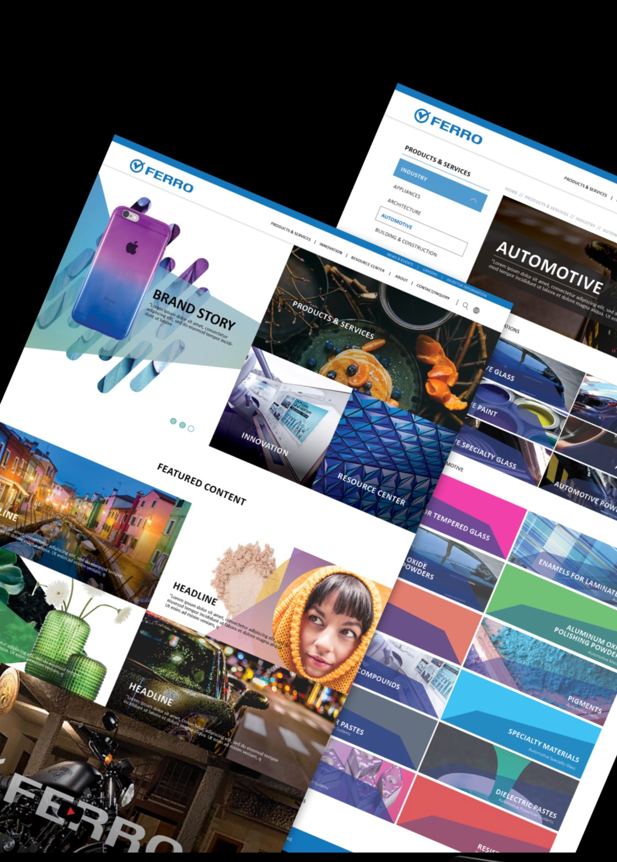 Ferro website screens