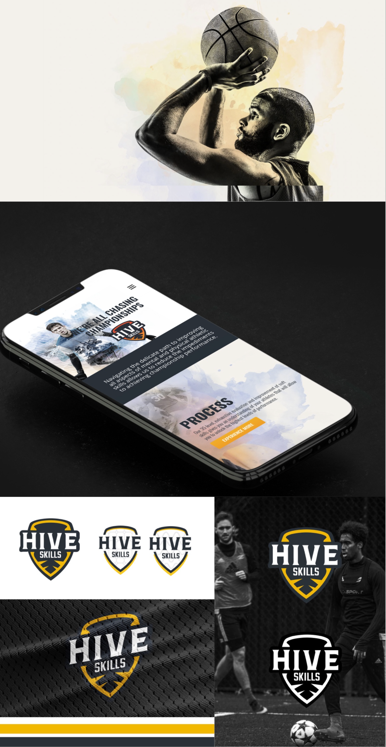 Hive Skills mobile site and logo applications